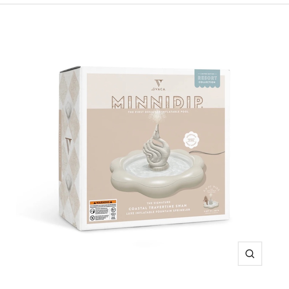 MINNIDIP THE COASTAL TRAVERTINE SWAN FOUNTAIN SPRINKLER